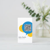 Carte De Visite Code QR du traducteur de bulles de discussion simp (Debout devant)