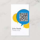 Carte De Visite Code QR du traducteur de bulles de discussion simp (Devant)