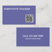Carte De Visite Code QR du tuteur enseignant substitut (Devant / Derrière)