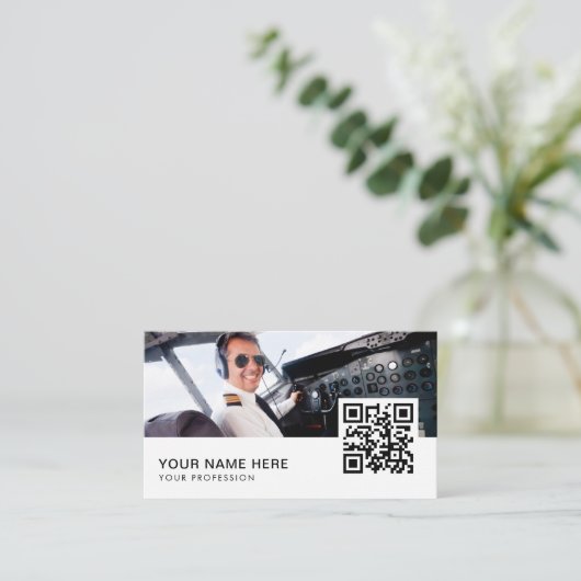 Carte De Visite code QR d'une compagnie privée (Debout devant)