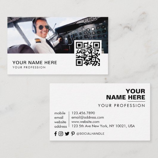 Carte De Visite code QR d'une compagnie privée (Devant / Derrière)