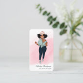 Carte De Visite Code QR d'une fille instructrice de fitness afro b (Debout devant)