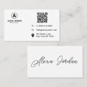 Carte De Visite Code QR éclaboussure aquarelle pastel tendance (Devant / Derrière)