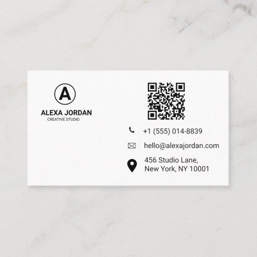 Carte De Visite Code QR éclaboussure aquarelle pastel tendance (Devant)