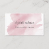Carte De Visite Code QR éclaboussure de lavis aquarelle rose Fémin (Devant)