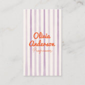 Carte De Visite Code QR Écrit main violet orange blanc Boho (Devant)