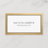 Carte De Visite Code QR élégant avec bordure en feuille d'or (Devant)