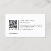 Carte De Visite Code QR Elegant Blooms | Rendez-vous (Dos)