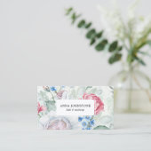 Carte De Visite Code QR Elegant Blooms | Rendez-vous (Debout devant)