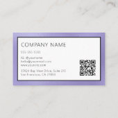Carte De Visite Code QR Elegant Bordé de Feuille de Pourpre (Dos)