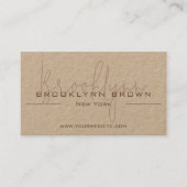 Carte De Visite Code QR élégant Classy Classy Minimalist Kraft (Devant)