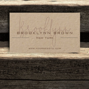 Carte De Visite Code QR élégant Classy Classy Minimalist Kraft