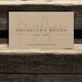 Carte De Visite Code QR élégant Classy Classy Minimalist Kraft