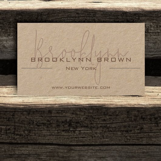 Carte De Visite Code QR élégant Classy Classy Minimalist Kraft