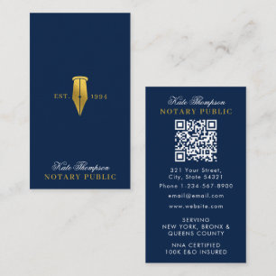 Carte De Visite Code QR élégant de l'agent de signature notariale