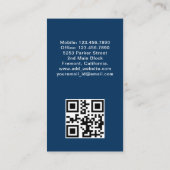 Carte De Visite Code QR élégant de taxi foncé / Chauffeur (Dos)
