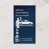 Carte De Visite Code QR élégant de taxi foncé / Chauffeur (Devant)