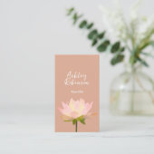 Carte De Visite Code QR élégant fleur de lotus boho terre cuite (Debout devant)