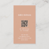Carte De Visite Code QR élégant fleur de lotus boho terre cuite (Dos)