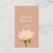 Carte De Visite Code QR élégant fleur de lotus boho terre cuite (Devant)