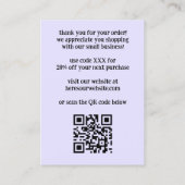 Carte De Visite Code QR Élégant Fleur sauvage ORDER MERCI (Dos)