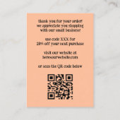 Carte De Visite Code QR Élégant Fleur sauvage ORDER MERCI (Dos)