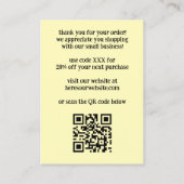 Carte De Visite Code QR Élégant Fleur sauvage ORDER MERCI (Dos)