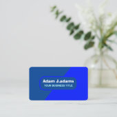 Carte De Visite (Code QR élégant) Moderne Bleu Professionnel (Debout devant)