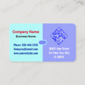 Carte De Visite (Code QR élégant) Moderne Bleu Professionnel (Dos)