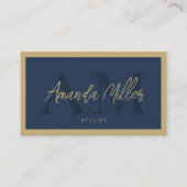 Carte De Visite Code QR Élégant Monogramme moderne Initiales (Devant)