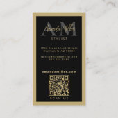 Carte De Visite Code QR Élégant Monogramme moderne Initiales (Dos)