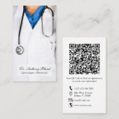 Carte De Visite Code QR élégant OBGYN Obstétricien gynécologue (Devant / Derrière)