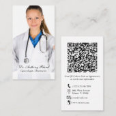 Carte De Visite Code QR Elegant OBGYN Obstétricien gynécologue (Devant / Derrière)