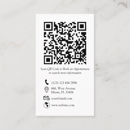 Carte De Visite Code QR élégant OBGYN Obstétricien Gynécologue Bu (Dos)