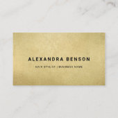 Carte De Visite Code QR élégant pour coiffeur avec feuille d'or (Dos)