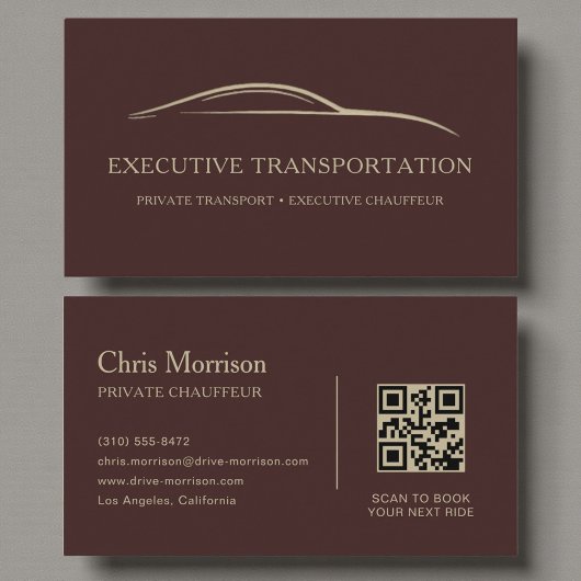 Carte De Visite Code QR élégant pour conducteur professionnel