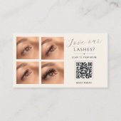 Carte De Visite Code QR élégant pour technicien de cils avec photo (Dos)