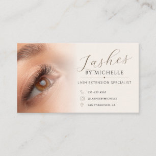 Carte De Visite Code QR élégant pour technicien de cils avec photo