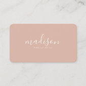 Carte De Visite Code QR élégant rond moderne rose blush (Devant)