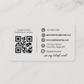 Carte De Visite Code QR élégant Script gris ardoise moderne (Dos)