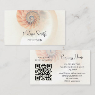 Carte De Visite Code QR   Elegant Shell Professional