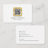 Carte De Visite Code QR élégant simple moderne or tendance élégant (Devant / Derrière)