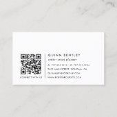 Carte De Visite Code QR élégant violet foncé floral (Dos)