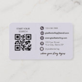 Carte De Visite Code QR élégant violet pour agent immobilier (Dos)