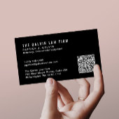 Carte De Visite Code QR employé professionnel noir