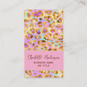 Carte De Visite Code QR Empreinte de léopard moderne Pastel modern (Devant)