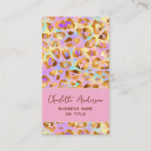 Carte De Visite Code QR Empreinte de léopard moderne Pastel modern (Devant)