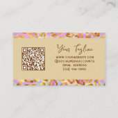 Carte De Visite Code QR Empreinte de léopard moderne Pastel modern (Dos)
