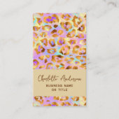 Carte De Visite Code QR Empreinte de léopard moderne Pastel modern (Devant)