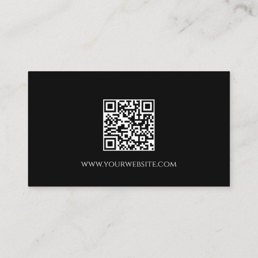 Carte De Visite Code QR Empreintes de pattes Black White Pet Sitte (Dos)